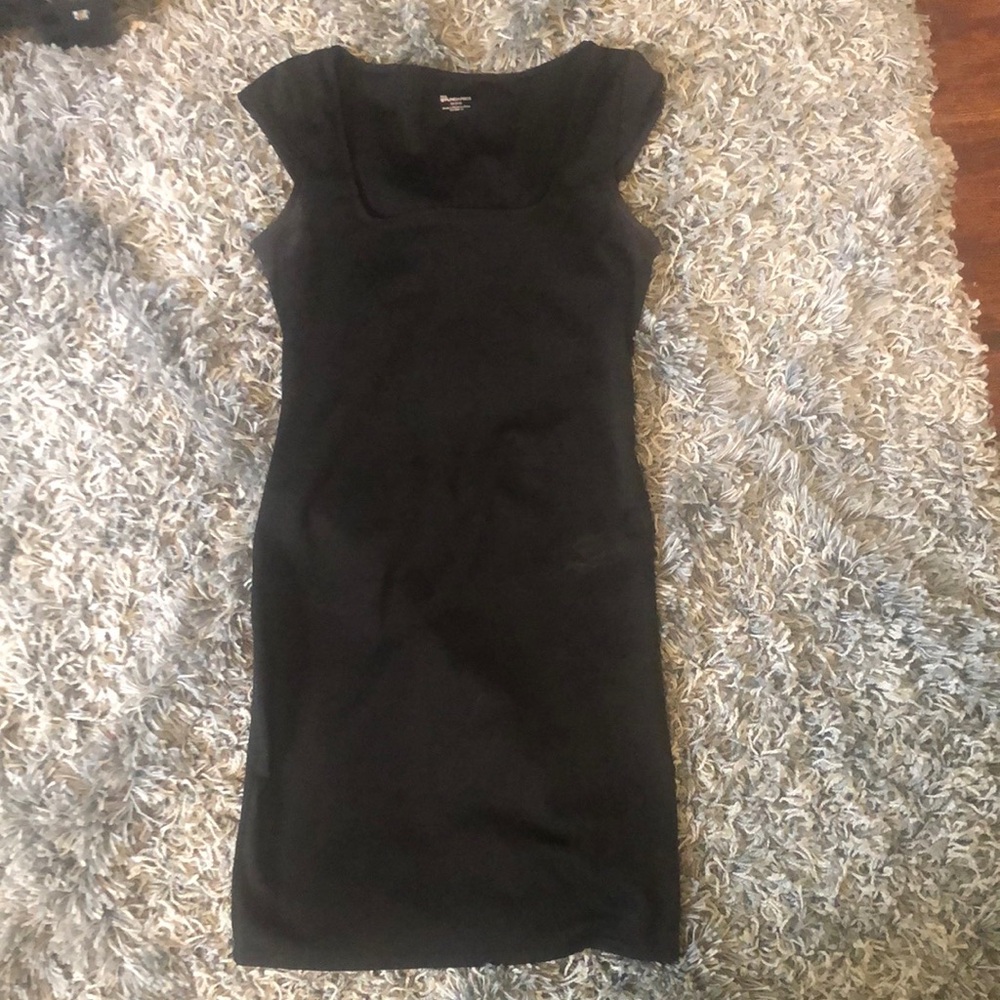 No Boundaries Black Mini Dress with Cap Sleeves